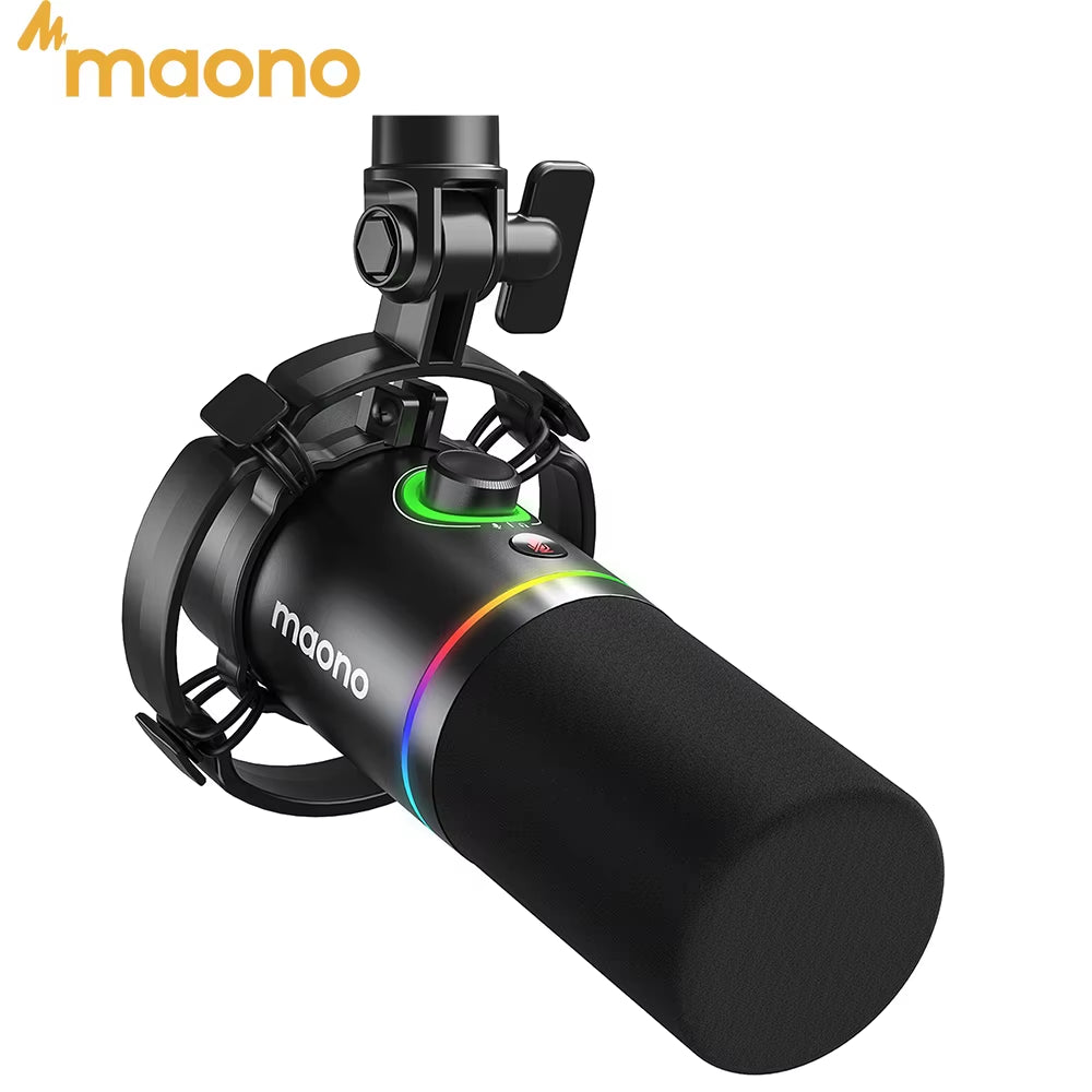 PD200X XLR/USB Dynamic Microphone for Gaming Recording Streaming Youtube Metal Mic with Software Tap-To-Mute Gain Knob